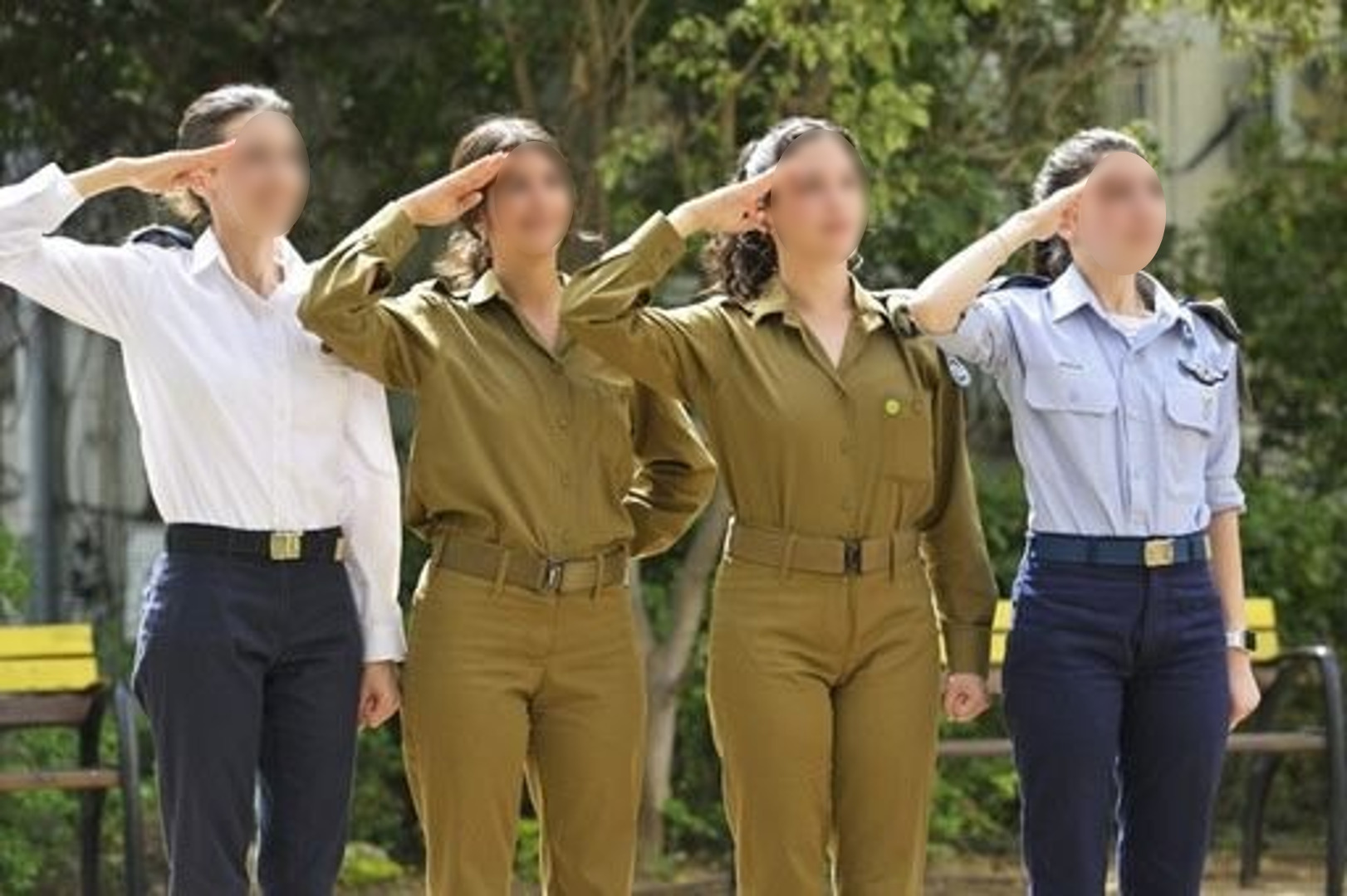 girls saluting
