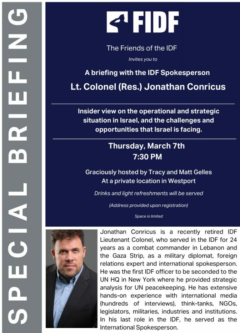 FIDF Briefing with Special Guest Speaker Jonathan Conricus
